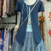 Japanese Vintage Summer 3-Piece Outfit Set – Eyelet Lace Short Sleeve Cardigan, Light Blue Halter Cami Top & Tiered Mini Skirt