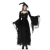 Women's Gothic Vintage Bell Sleeve Cropped Shrug – Lace Trim Front Buckle Bolero Jacket Top