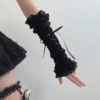 O1CN01NlmA3v1a3XmNnQq8j_!!2101573274 Gothic Balletcore Lace-Up Mesh Arm Warmers – Lolita Ruffled Fingerless Long Sleeves for Women