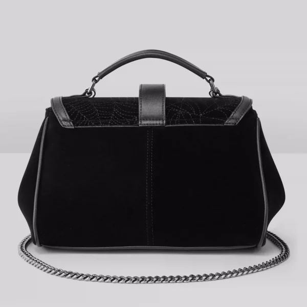 KILLSTAR Lady Arachne Handbag – Dark Gothic Velvet & Faux Leather Shoulder Bag