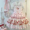 Sweet Strawberry Berry Bear Lolita JSK Dress – Original Japanese Kawaii Suspender Overall Dress