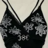 Y2K Vintage Floral Graphic Cami Top – Gothic V-Neck Spaghetti Strap Slim Fit Corset-Style Tank Top