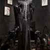 PUNK RAVE Women's Dark Gothic Lace-Up Maxi Dress – Vintage Punk Corset Floor-Length Gown WQ-653