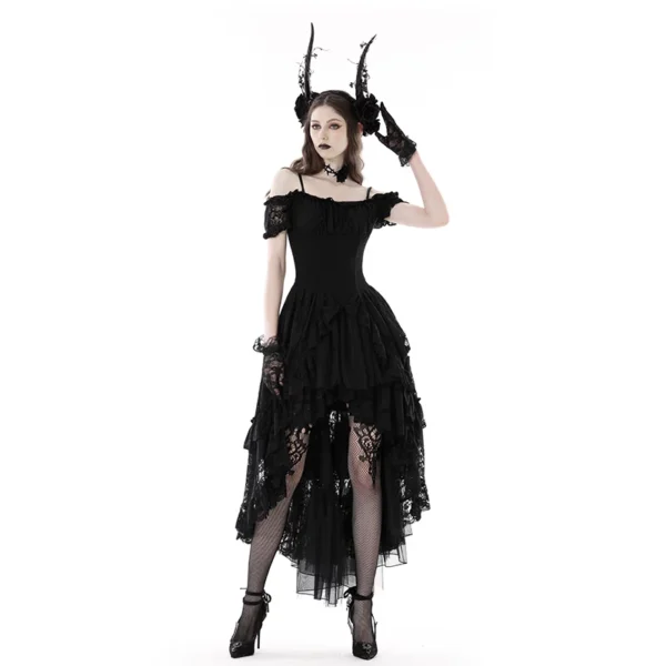 O1CN01acXEfE1YcgivK0M5e_!!260013080 Gothic Elegant Lady Lace Dovetail High-Low Dress – Vintage Off-Shoulder Corset Lace-Up Evening Dress for Women (DW798)