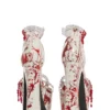 Trickz N' Treatz Blood Splatter Beaded Platform Sandals – Gothic Halloween Chunky High Heel Shoes for Women