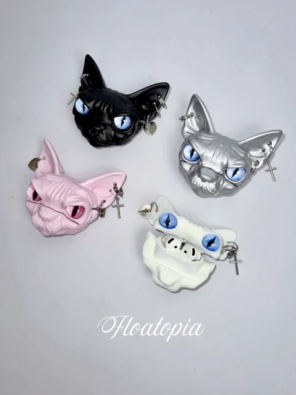 Floatopia Sphynx Cat AirPods Case – Y2K Gothic Punk 3D Printed Earphone Protective Cover