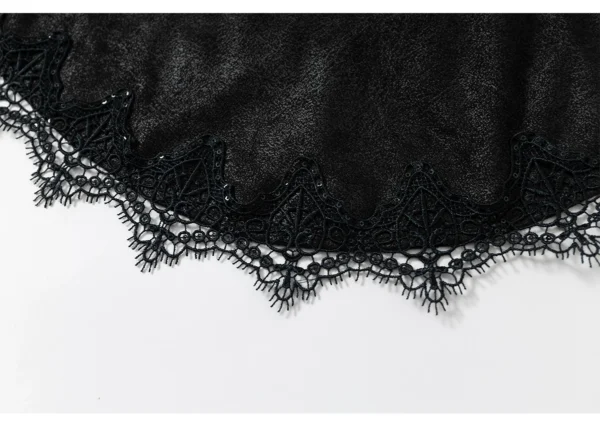 NO ROMANCE Vintage Court Knight Angel Wings Faux Suede Corset Top – Gothic Lace-Up Strapless Bustier Camisole for Women