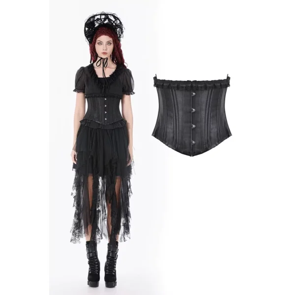 O1CN01mGlYEX1UIIuSoGZE3_2946272494 DARK IN LOVE CW108 Gothic Cinch Underbust Corset – Vintage Boned Steel Busk Darkwear Waist Cincher Belt
