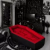 Kellycolin Gothic Coffin Bed – Dracula Vampire Velvet Coffin Daybed Lounger