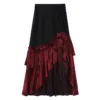 Sweet Vow Original Bone Flower Gothic Lolita 3-Piece Set – Corset Camisole, Bustle Short Skirt & Mermaid Long Skirt