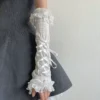 O1CN01pLxXam1a3XmLc5gDv_2101573274 Gothic Balletcore Lace-Up Mesh Arm Warmers – Lolita Ruffled Fingerless Long Sleeves for Women