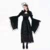 O1CN01qMiuK91Ych1YSXowj_!!260013080 DARK IN LOVE BW172 Gothic Velvet Cutout Shrug Capelet – Vintage Lace Mesh Ruffled Flare Sleeve Bolero