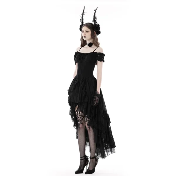 O1CN01r63BSc1YcgitvDrex_!!260013080 Gothic Elegant Lady Lace Dovetail High-Low Dress – Vintage Off-Shoulder Corset Lace-Up Evening Dress for Women (DW798)