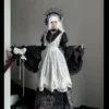 O1CN01rijGHb1WN0BREOP2U_!!2210441602775 Gothic Cathedral Stained Glass Hanfu Fusion Pleated Horse-Face Skirt Set – Vintage Dark Velvet Corset Overskirt Outerwear Ensemble
