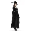 Women's Gothic Vintage Bell Sleeve Cropped Shrug – Lace Trim Front Buckle Bolero Jacket Top