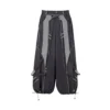 Infinite War Zone Cyberpunk Techwear Lolita 3-Piece Set – Crop Tank Top, Sheer Mesh Outer Jacket & Tactical Cargo Pants