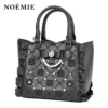 NOEMIE Kawaii Bow Rhinestone Tote Bag – Japanese Lolita Quilted Ruffle 2-Way Crossbody Handbag