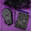 Official Wednesday Addams Coffin Pencil Case Stationery Set – Nevermore Academy Gothic Notebook, Ruler, Pencil & Eraser Kit