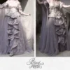 Blood Supply Moonlight Beast Spirit Floral Lace Elven Maxi Skirt - Detachable Cage Support Lavender Tulle Evening Train Skirt