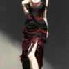 Sweet Vow Original Bone Flower Gothic Lolita 3-Piece Set – Corset Camisole, Bustle Short Skirt & Mermaid Long Skirt