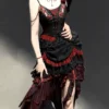 Sweet Vow Original Bone Flower Gothic Lolita 3-Piece Set – Corset Camisole, Bustle Short Skirt & Mermaid Long Skirt