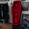 Kellycolin Gothic Coffin Bed – Dracula Vampire Velvet Coffin Daybed Lounger