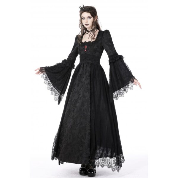 af38ff7c3d94ee9ce822c5fa4e397d18.image.666x1000 Gothic Court Embroidered Lace Maxi Dress – Vintage Dark Romantic Lace-Up Bell Sleeve Floor-Length Gown