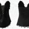 NO ROMANCE Vintage Court Knight Angel Wings Faux Suede Corset Top – Gothic Lace-Up Strapless Bustier Camisole for Women
