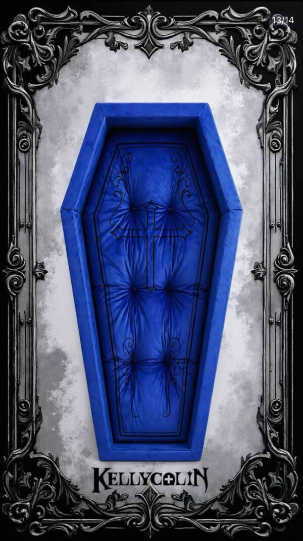 Kellycolin Gothic Coffin Bed – Dracula Vampire Velvet Coffin Daybed Lounger