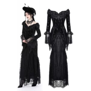 DW932 Dark In Love Gothic queen luxe rose sexy bodycon dress