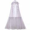 Moonlight Spirit Handmade Floral Hooded Mesh Cape – Ethereal Fairycore Tulle Sheer Cloak