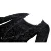 Gothic Luxe Lace-Trim Pattern Velvet Mini Dress – Dark Romantic Flare Sleeve Victorian Goth Party Dress (DW930)