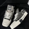 Gothic Star Studded Square Toe Low-Top Leather Sneakers – Punk Rock Metal Spike Unisex Subculture Streetwear Shoes