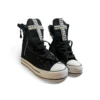 Gothic Studded Cross High-Top Platform Canvas Shoes – Y2K Visual Kei Side-Zip Hidden Wedge Heel Sneakers for Underground Punk Alt Aesthetics