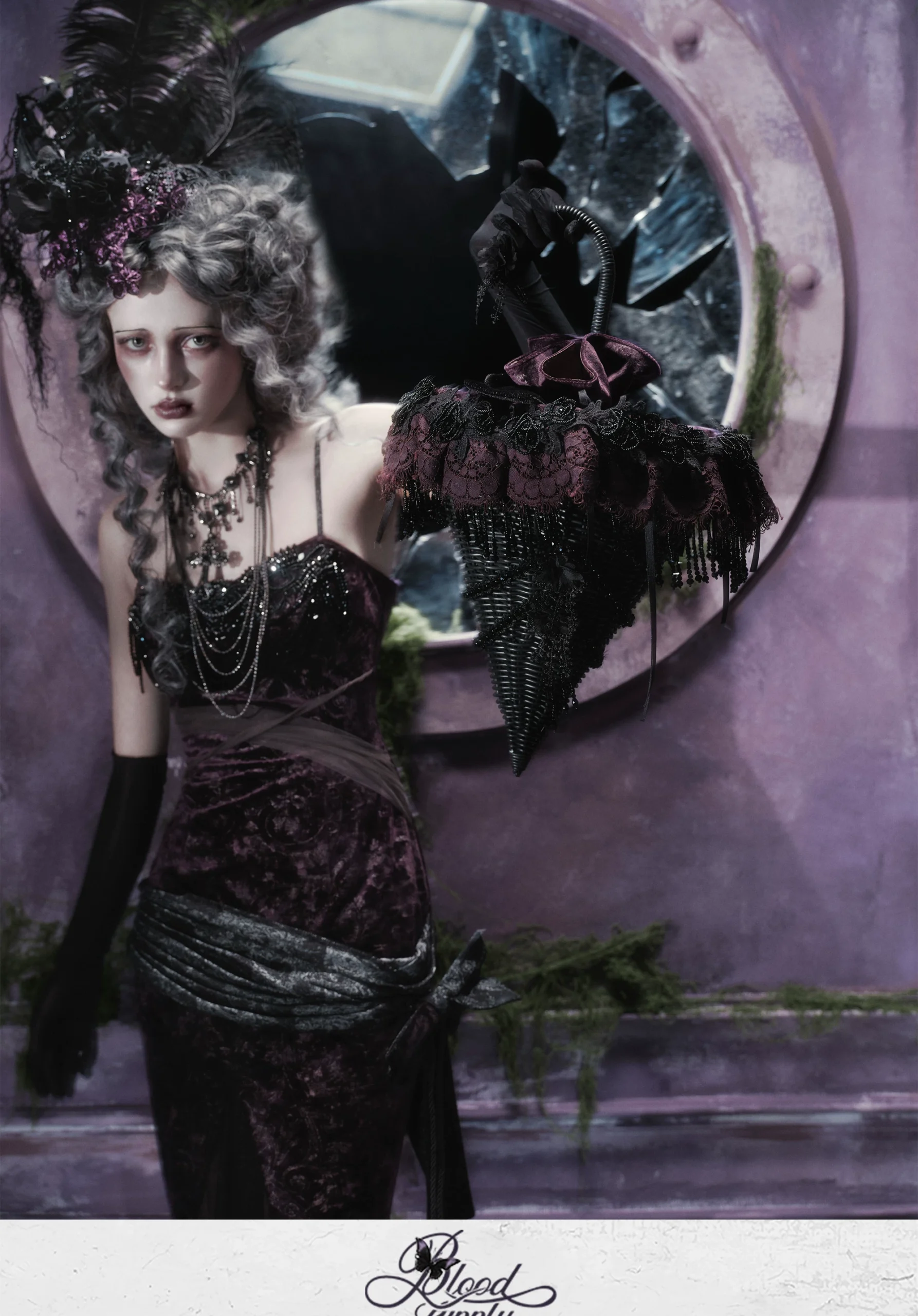 Blood Supply Gothic Dark Rhinestone Evening Handbag & Shoulder Bag for Halloween