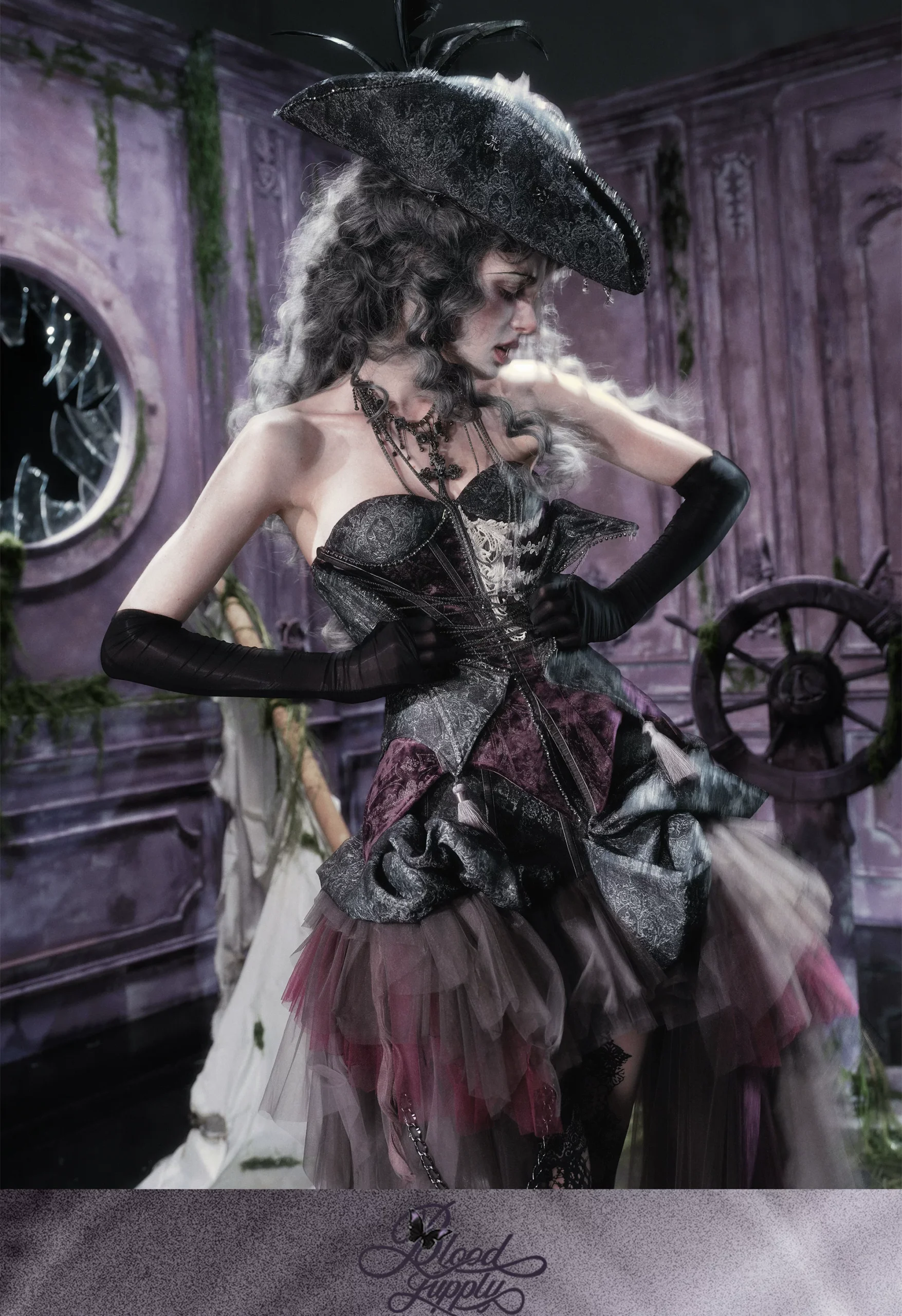 O1CN01WNu9E6jYebK43m1G_!!1798613319 Blood Supply Gothic Purple Velvet Jacquard Boned Corset Top – Dark Vintage Lace-Up Bustier Dress Top for Halloween