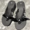 Gothic Bat Wings Platform Flip Flops – Y2K Dark Subculture Studded Skull & Spider Wedge Sandals for Punk Beach Wear