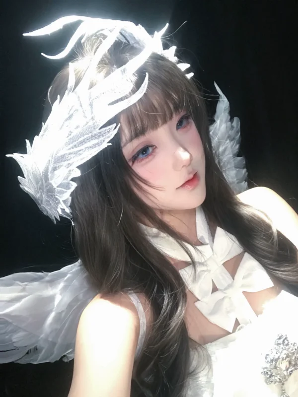 Angel Wings White Feather Hair Clips – Gothic Lolita Cosplay Headpiece, Halloween Costume Photo Prop & Party Hair Accessories