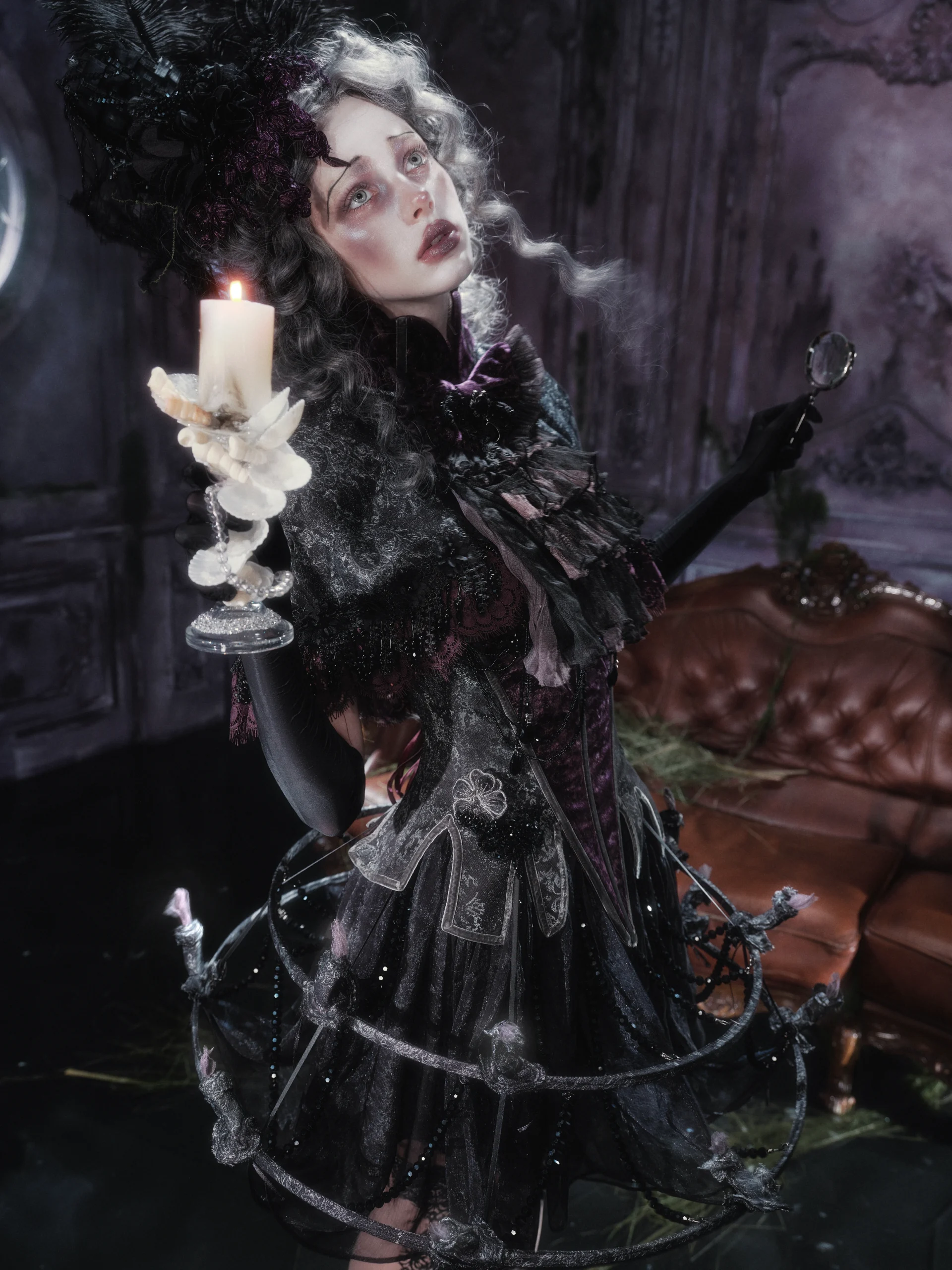 O1CN01KDYIN1QqlXG7JBuy_!!1798613319 Blood Supply Original Gothic Dark Undead Relic Chandelier Bustle Skirt - Halloween Vintage Mesh Evening Mini Skirt