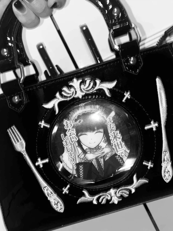O1CN01OnxDth2B1qAHuNUsu_!!2219414648279 LoovissVarit Secret Banquet Gothic Mini Ita Bag – Dark Romantic Patent Leather Crossbody Shoulder Handbag for Anime Pins & Badges