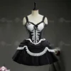 Hymn of the White Night Gothic Skeleton Lace Corset Mini Dress – Dark Romantic Lolita Bustier Dress for Halloween & Cosplay