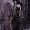 Blood Supply Original Gothic Dark Undead Relic Mesh Irregular Half Skirt - Vintage Distressed Asymmetric Mini Skirt for Halloween & Alternative Fashion