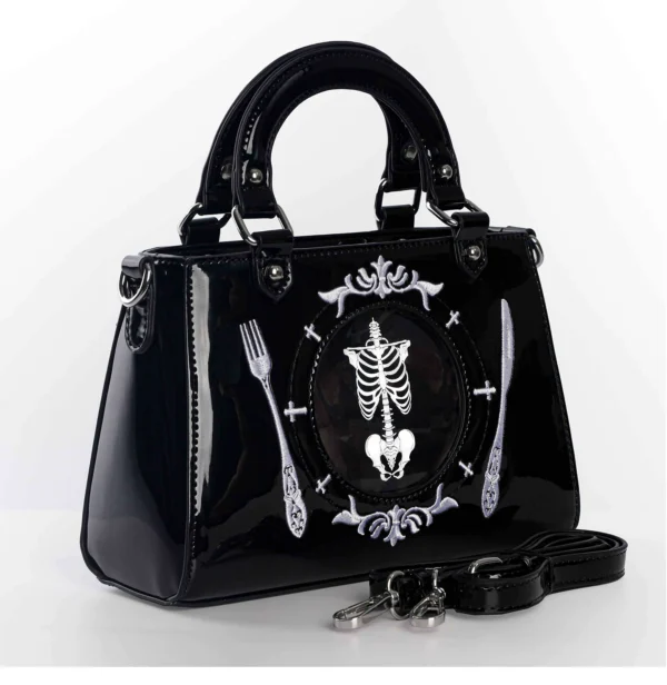 O1CN01c4Zphe2B1qAJZypeM_!!2219414648279 LoovissVarit Secret Banquet Gothic Mini Ita Bag – Dark Romantic Patent Leather Crossbody Shoulder Handbag for Anime Pins & Badges