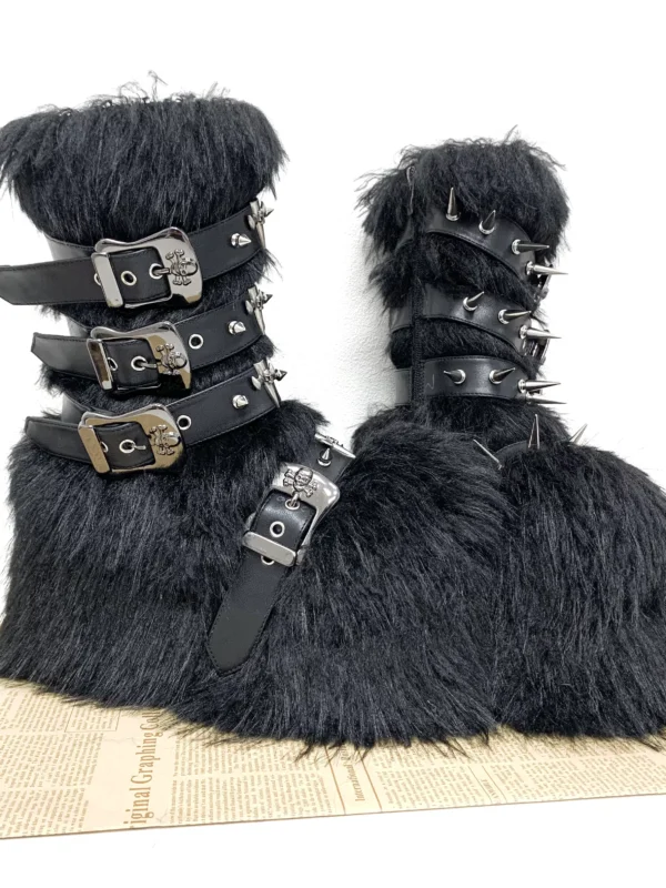 O1CN01kThWXXyOzQI68gFccrop30240324193226_267626588 Punk Metal Studded Buckle Fluffy Platform Boots – Gothic Faux Fur Chunky Wedge Mid-Calf Boots Q684