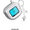 Defy Define Untitle07 Retro Y2K Flip Phone AirPods Case – Metallic Silver Protective Cover with Star Keychain for AirPods Pro 2, Pro, AirPods 4 & 3