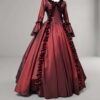 Identity V Bloody Queen Mary Original Skin Cosplay Costume – Custom Deluxe Wine Red 360-Degree Ball Gown Dress