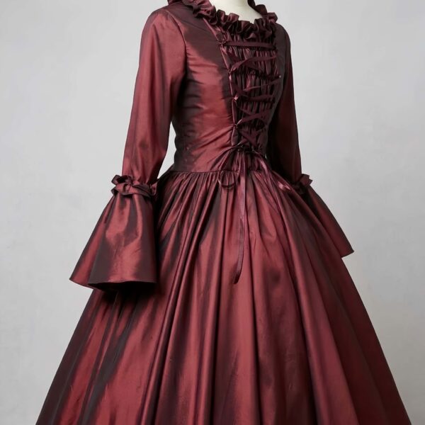 Identity V Bloody Queen Mary Original Skin Cosplay Costume – Custom Deluxe Wine Red 360-Degree Ball Gown Dress